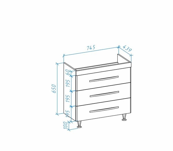 Тумба под раковину Bellezza Рокко 80 4635313660038